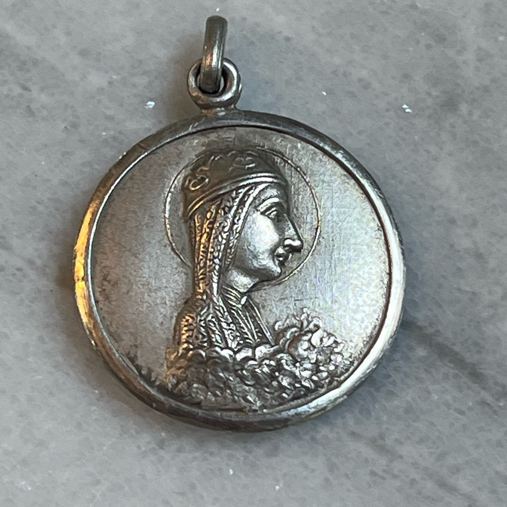 Vintage Sterling Silver Pendant - La Moreneta de Monserrat- Catalunya, Spain.